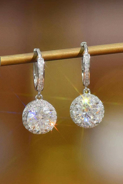 Moissanite Round Drop Earrings - Carri's Cache