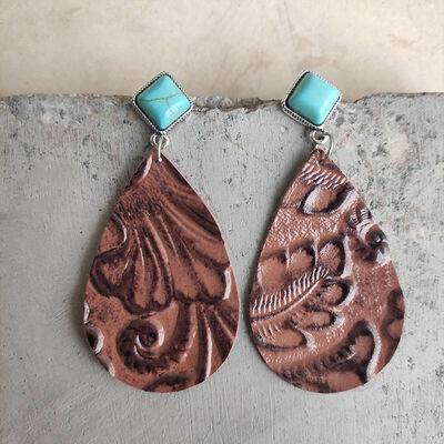 Artificial Turquoise Teardrop Earrings - Carri's Cache