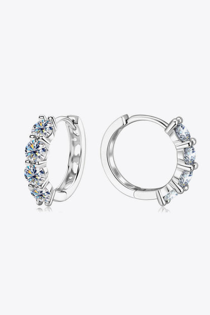 2.4 Carat Moissanite Huggie Earrings - Carri's Cache