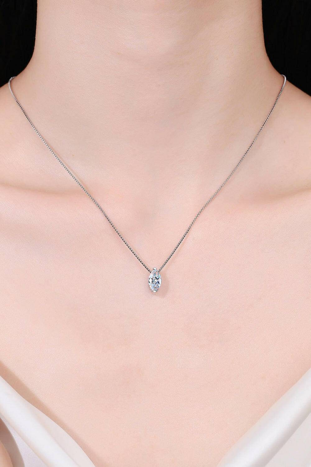 Sterling Silver Necklace Moissanite - Carri's Cache