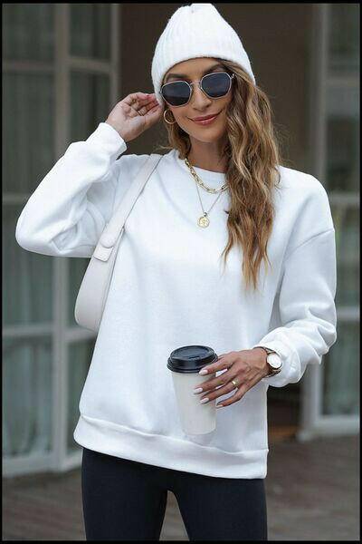 Letter Graphic Dropped Shoulder Sweatshirt - Carri's Cache