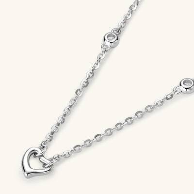 Moissanite 925 Sterling Silver Heart Necklace - Carri's Cache