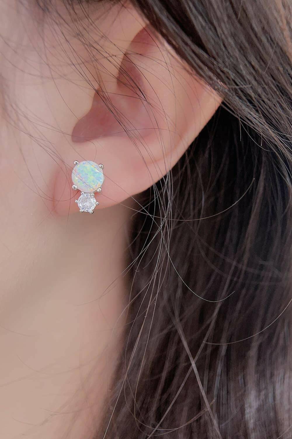 4-Prong Opal Stud Earrings.