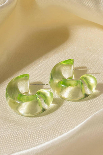 Resin C-Hoop Earrings - Carri's Cache