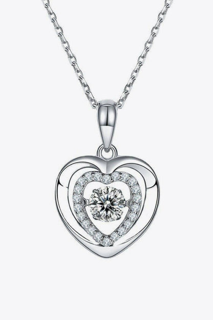 Moissanite Heart Pendant Necklace.