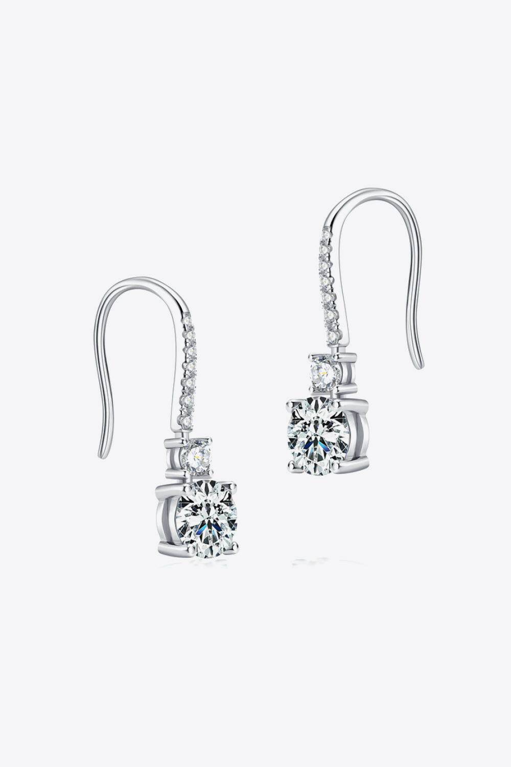 2 Carat Moissanite 925 Sterling Silver Drop Earrings - Carri's Cache