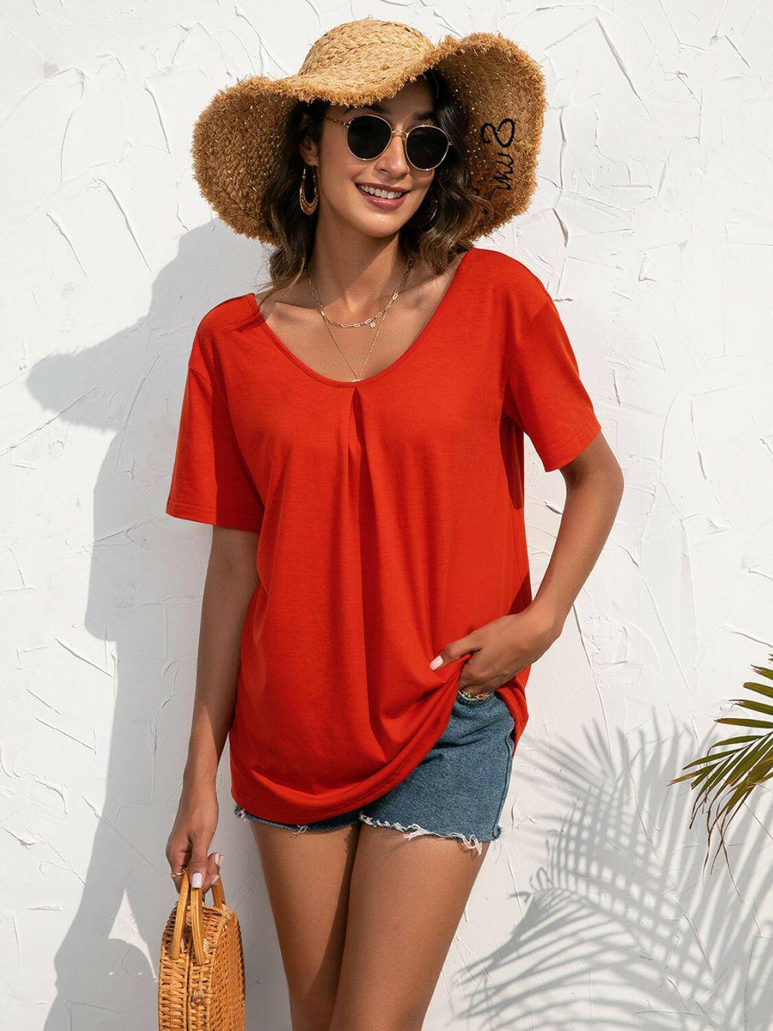 Lace Trim Short Sleeve Top - Carri's Cache