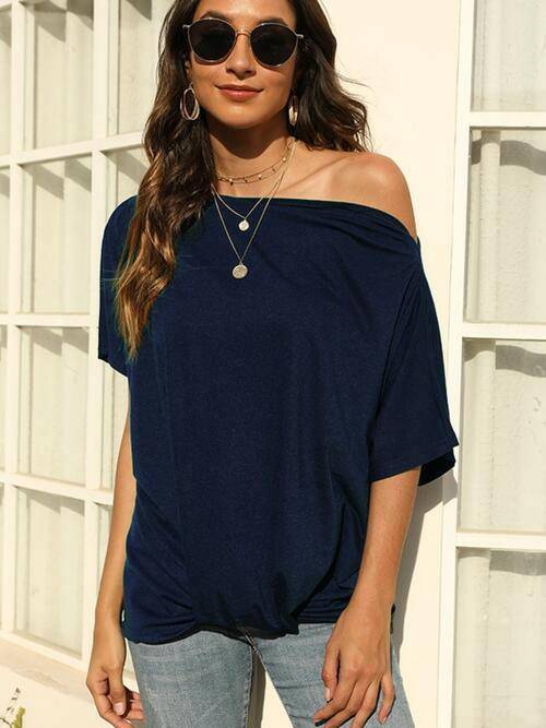 One Shoulder Short Sleeve T-Shirt - Carri's Cache