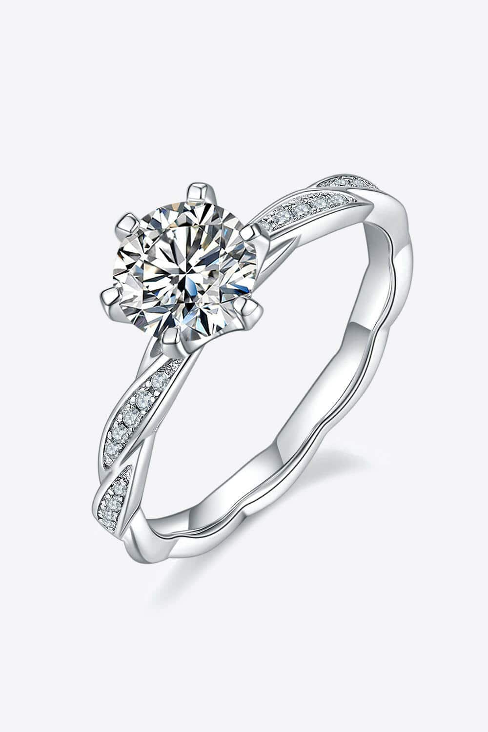 Lovely Moissanite 925 Sterling Silver Ring - Carri's Cache