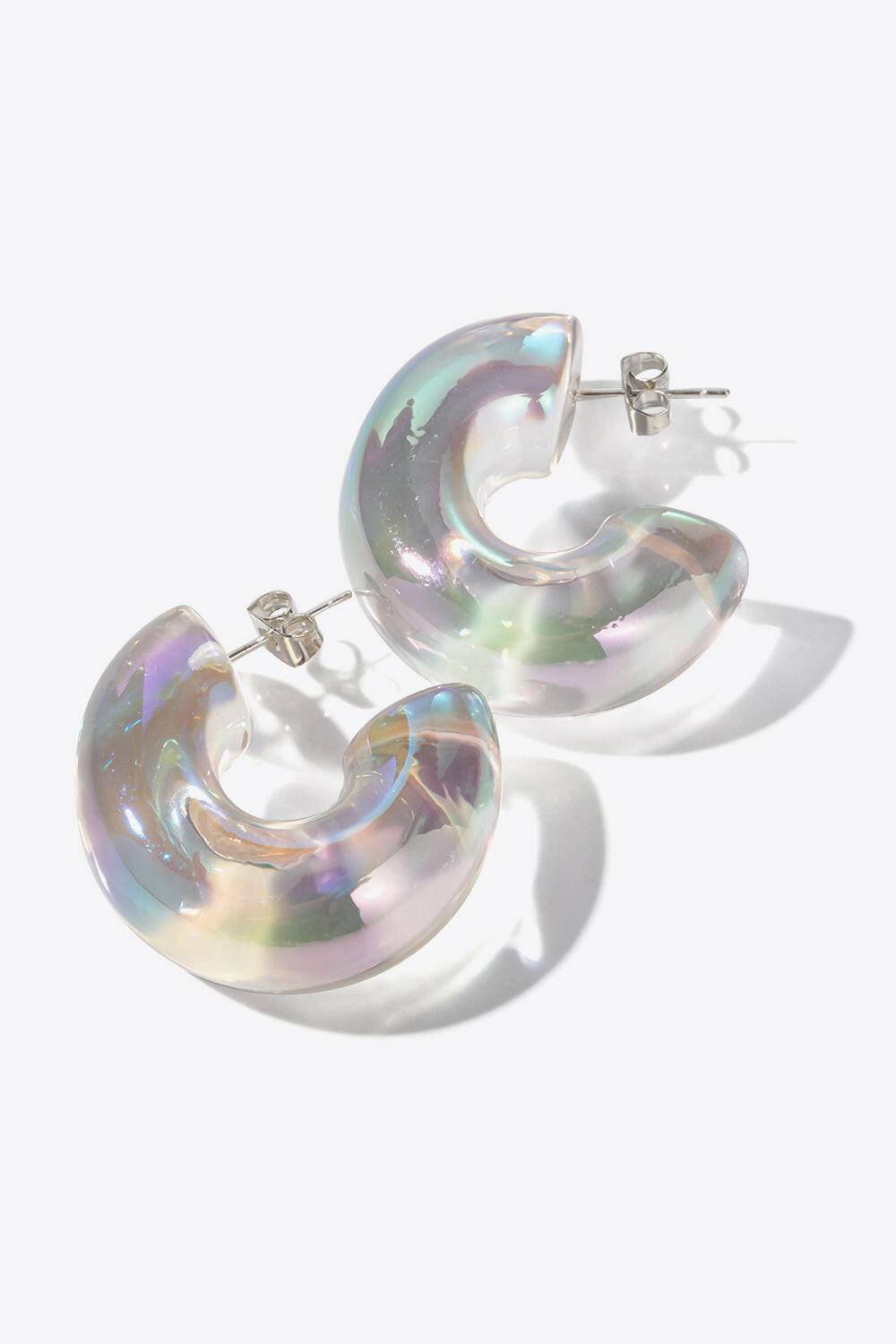 Resin C-Hoop Earrings - Carri's Cache