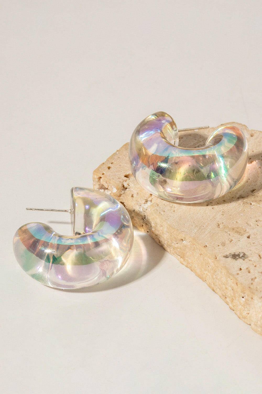 Resin C-Hoop Earrings - Carri's Cache