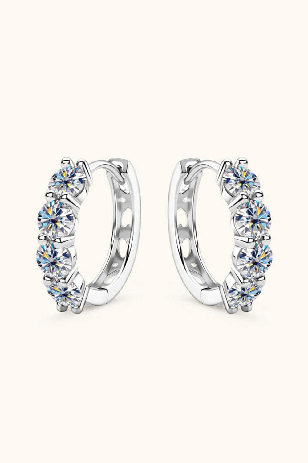 2.4 Carat Moissanite Huggie Earrings - Carri's Cache