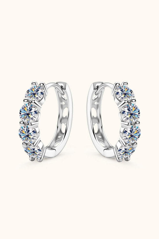 2.4 Carat Moissanite Huggie Earrings - Carri's Cache