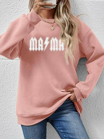 Letter Graphic Dropped Shoulder Sweatshirt - Carri's Cache