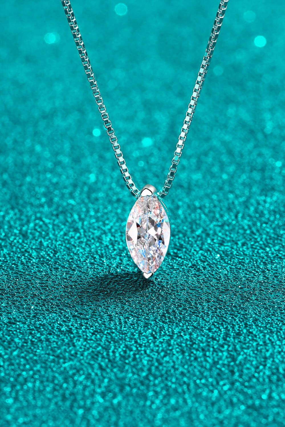 Sterling Silver Necklace Moissanite - Carri's Cache