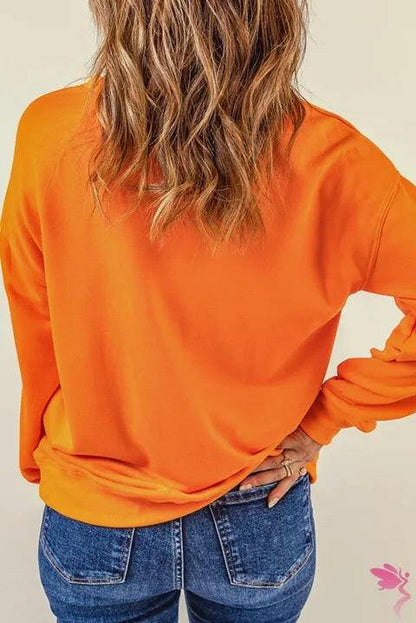 Dropped Shoulder Pumpkin Graphic Sweatshirt - Carri's Cache