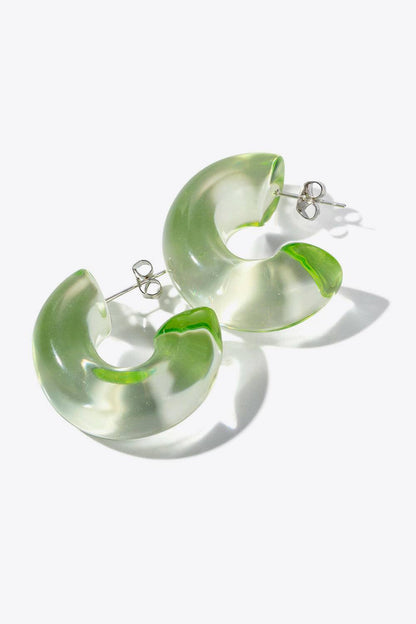 Resin C-Hoop Earrings - Carri's Cache