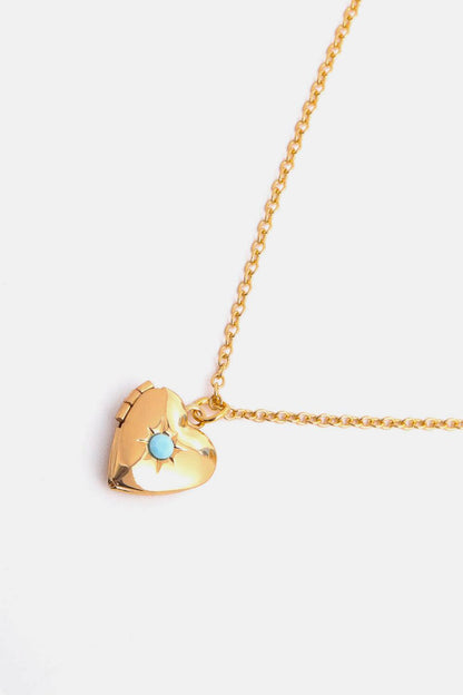 Zircon Heart Shape 14K Gold-Plated Pendant Necklace - Carri's Cache