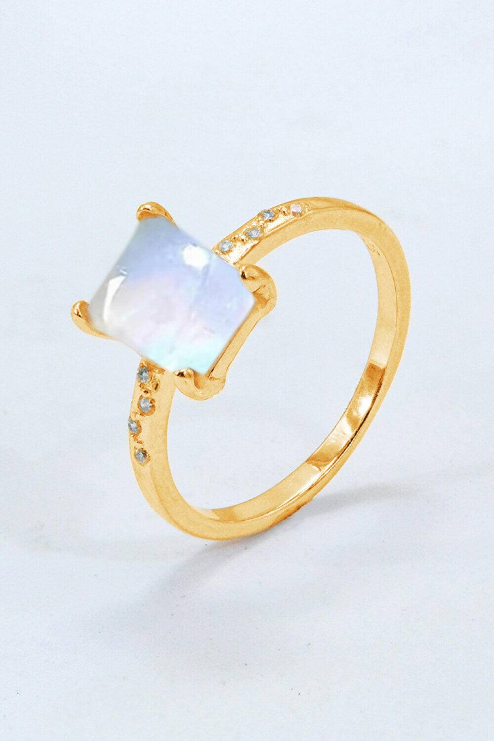 Square Moonstone Ring.