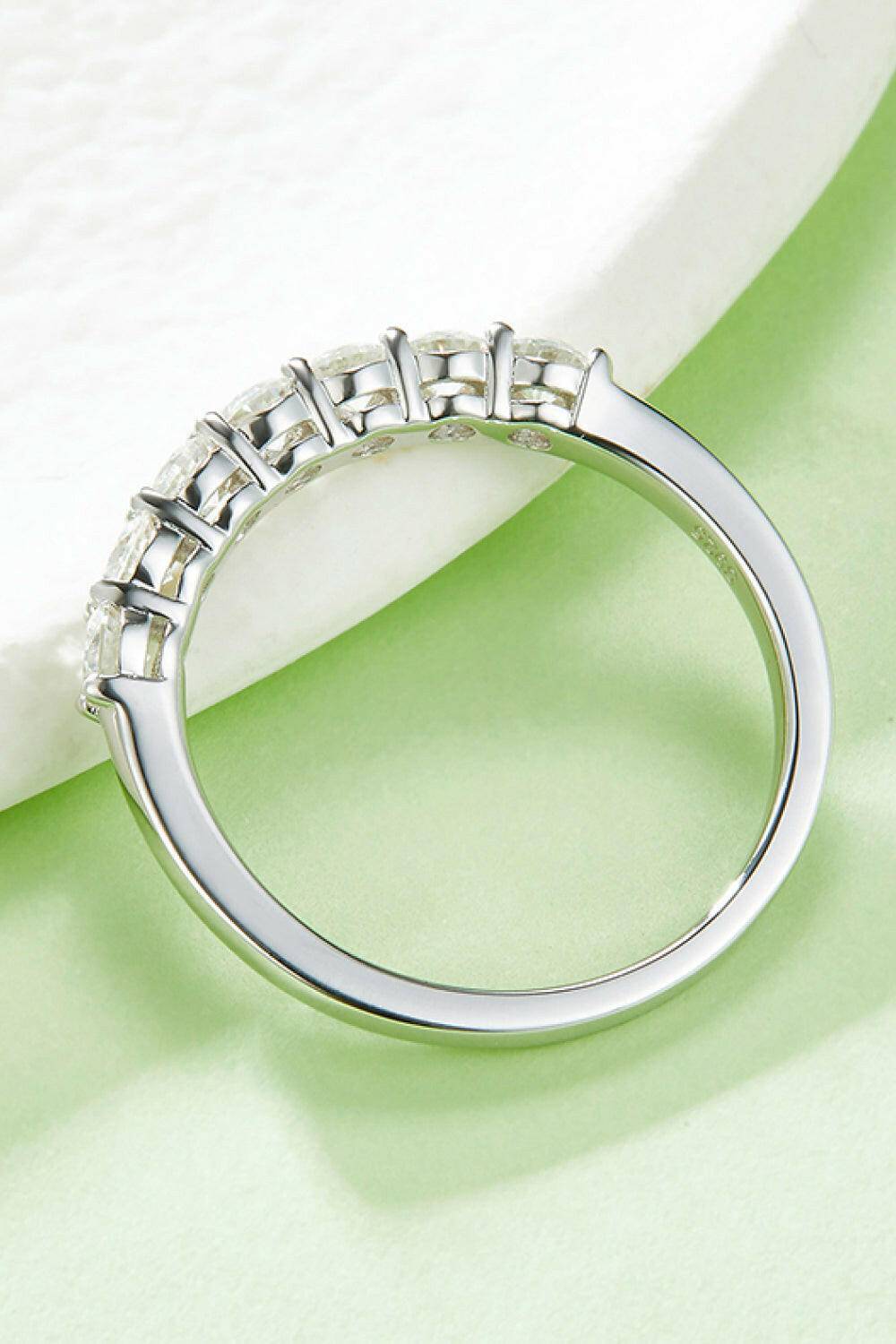 Moissanite Platinum-Plated Half-Eternity Ring - Carri's Cache