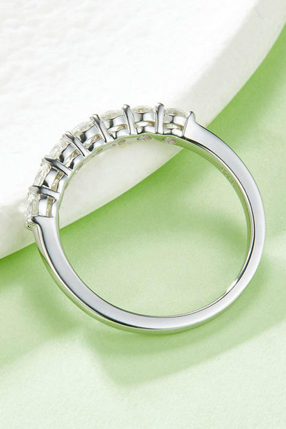 Moissanite Platinum-Plated Half-Eternity Ring - Carri's Cache