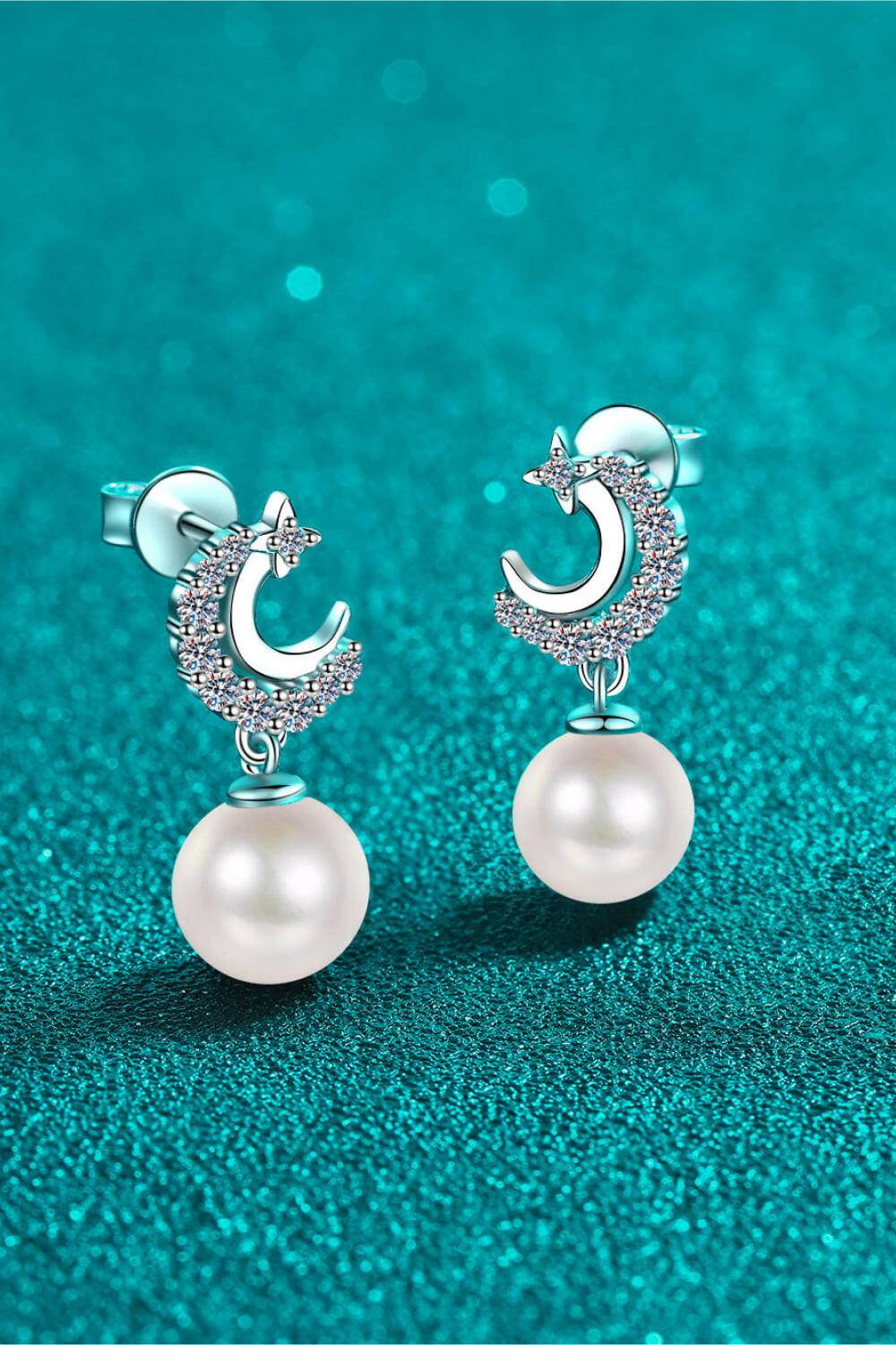 Moissanite Pearl Drop Earrings - Carri's Cache