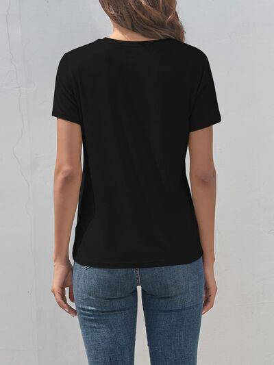 Cross Graphic Round Neck T-Shirt - Carri's Cache