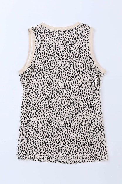 Printed Round Neck Tank - Carri's Cache