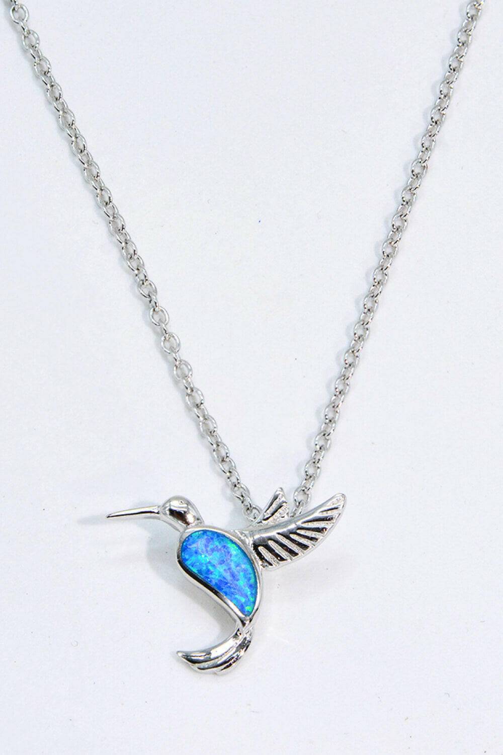 Opal Bird 925 Sterling Silver Necklace.