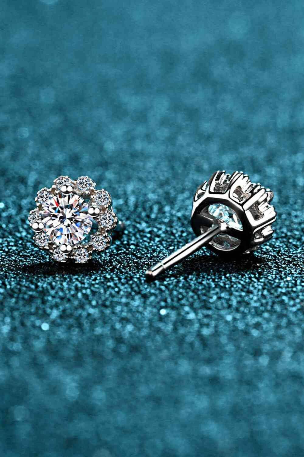 Moissanite Floral-Shaped Stud Earrings - Carri's Cache