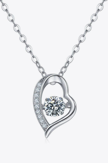 925 Sterling Silver Moissanite Pendant Necklace.