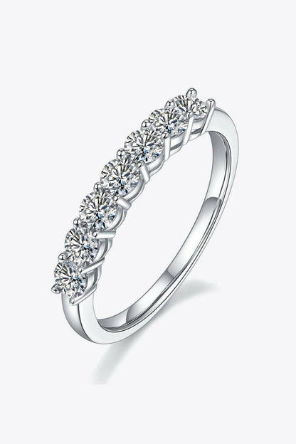 Moissanite Platinum-Plated Half-Eternity Ring - Carri's Cache