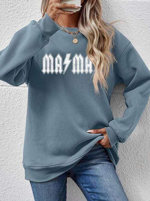 Letter Graphic Dropped Shoulder Sweatshirt - Carri's Cache