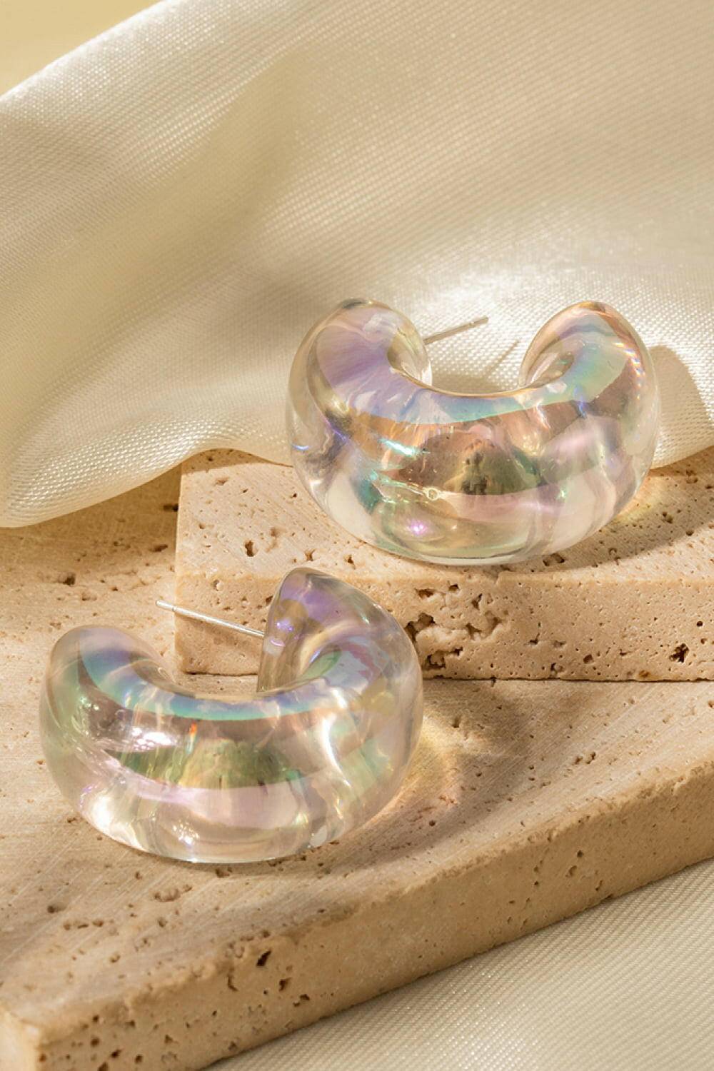 Resin C-Hoop Earrings - Carri's Cache