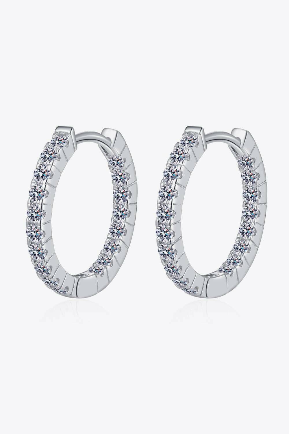 Moissanite 925 Sterling Silver Huggie Earrings - Carri's Cache