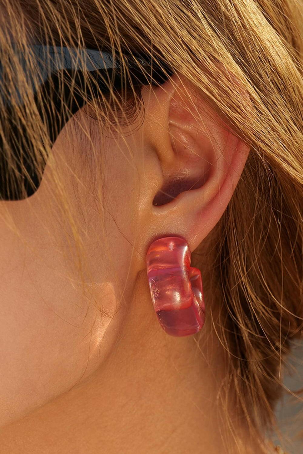 Resin C-Hoop Earrings - Carri's Cache