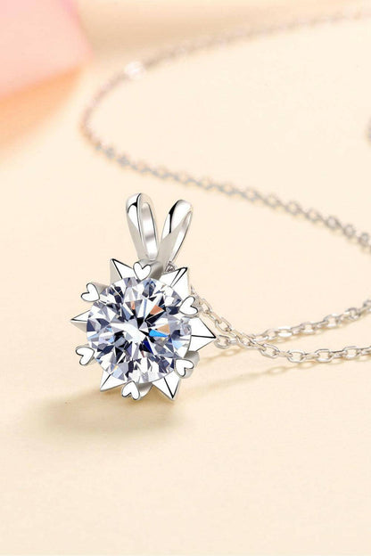 Learning To Love 925 Sterling Silver Moissanite Pendant Necklace - Carri's Cache