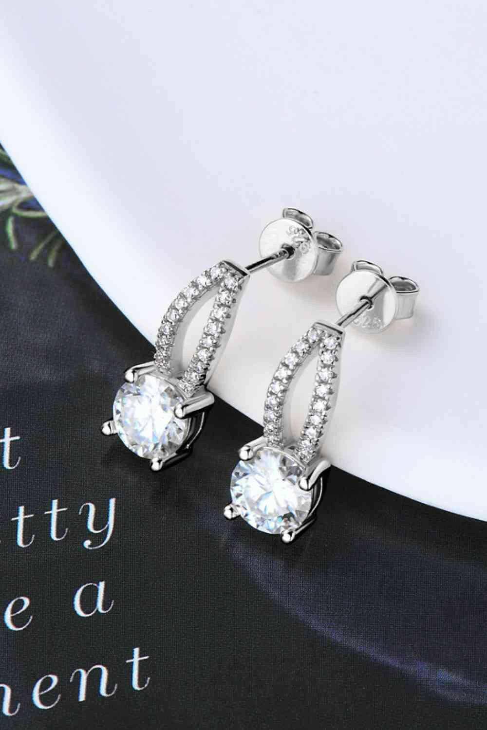 Moissanite 925 Sterling Silver Drop Earrings - Carri's Cache