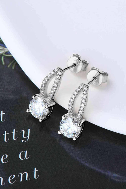 Moissanite 925 Sterling Silver Drop Earrings - Carri's Cache