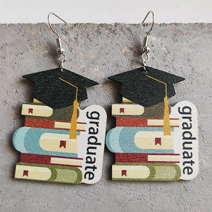 School Theme Wooden Dangle Earrings - Carri's Cache