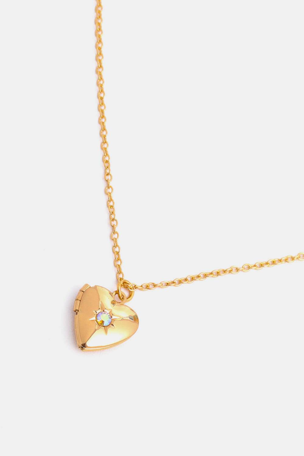 Zircon Heart Shape 14K Gold-Plated Pendant Necklace - Carri's Cache