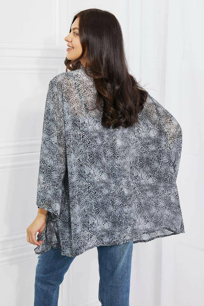 Melody Full Size Snake Print Chiffon Kimono - Carri's Cache