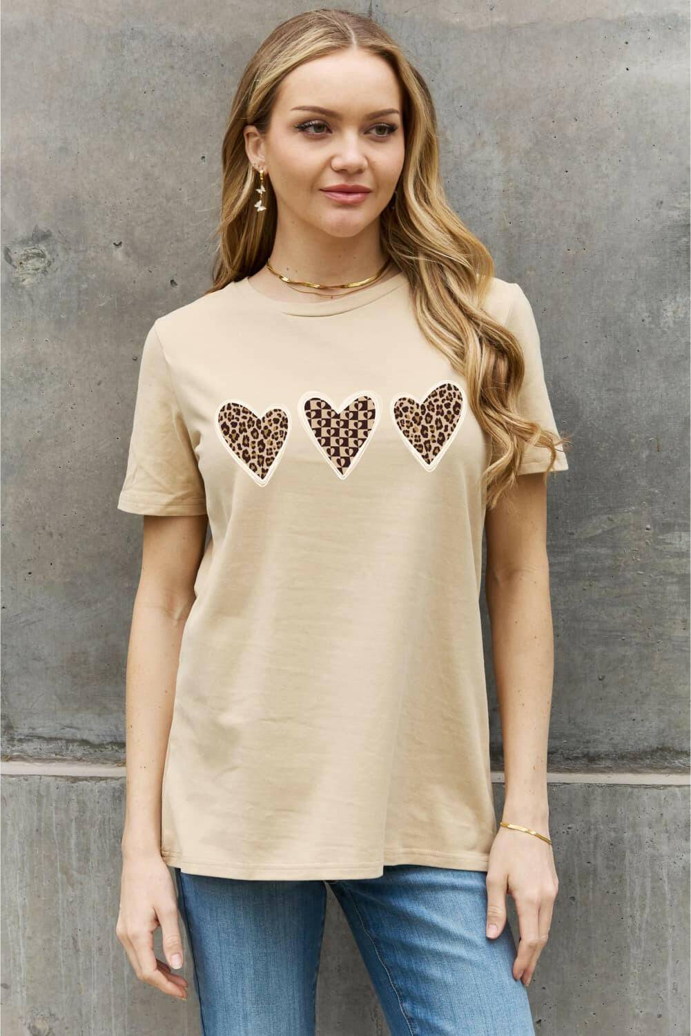 Simply Love Full Size Heart Graphic Cotton Tee - Carri's Cache