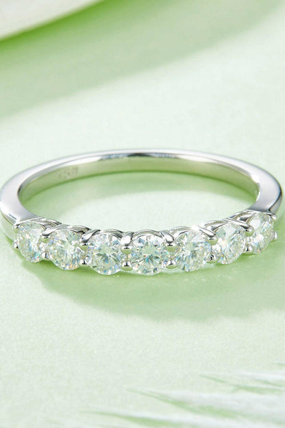 Moissanite Platinum-Plated Half-Eternity Ring - Carri's Cache