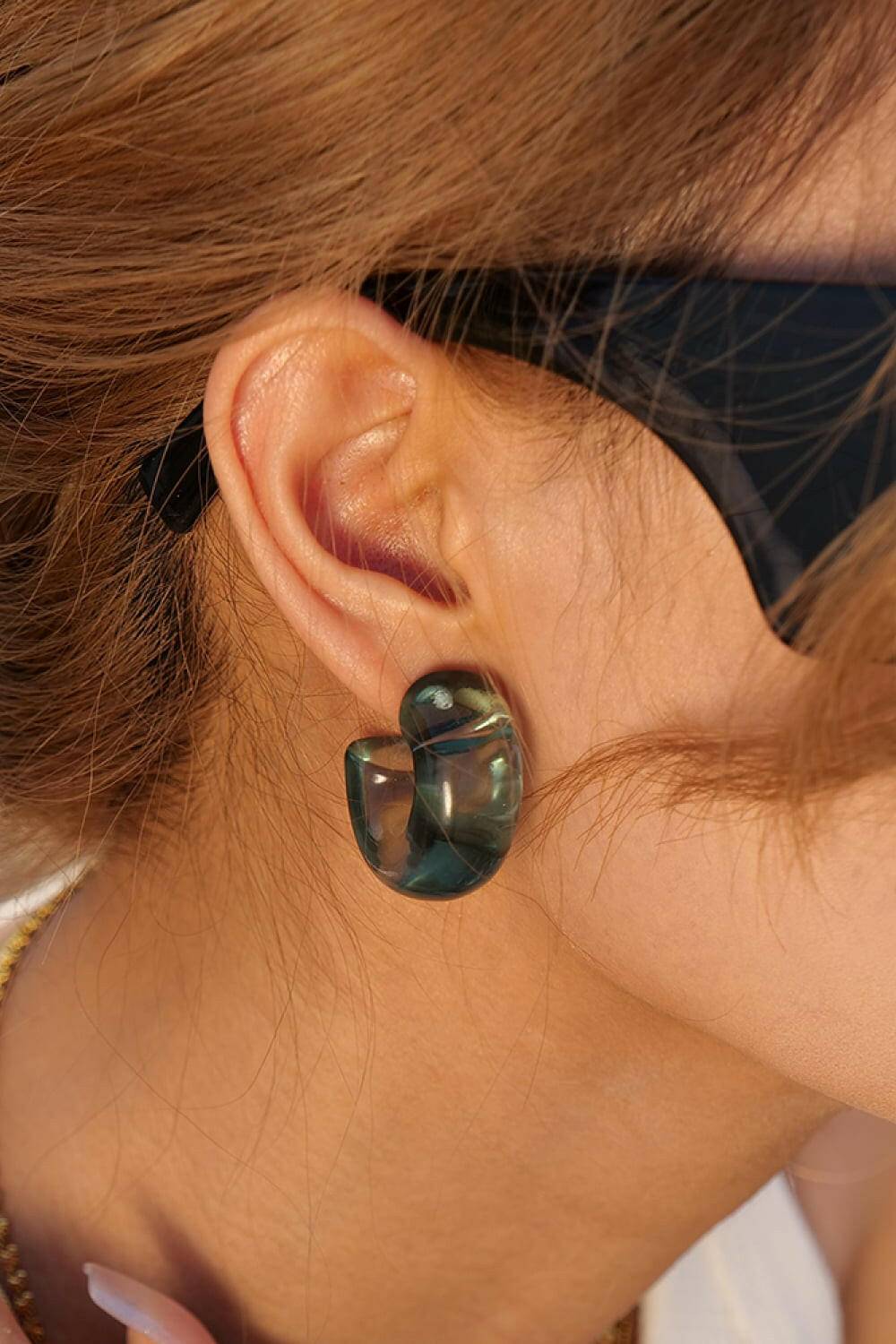 Resin C-Hoop Earrings - Carri's Cache