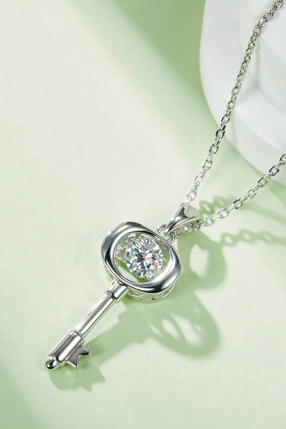 Moissanite Key Pendant Necklace - Carri's Cache