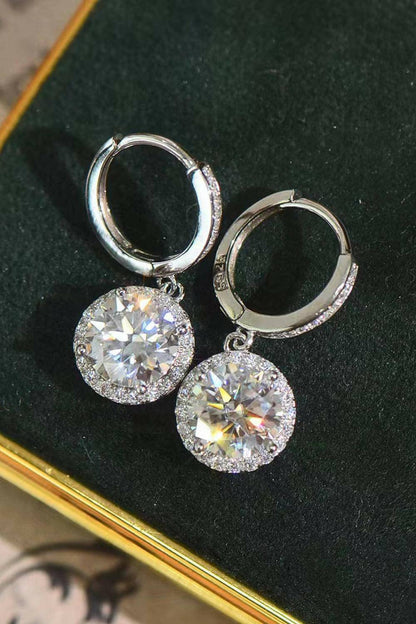 Moissanite Round Drop Earrings - Carri's Cache