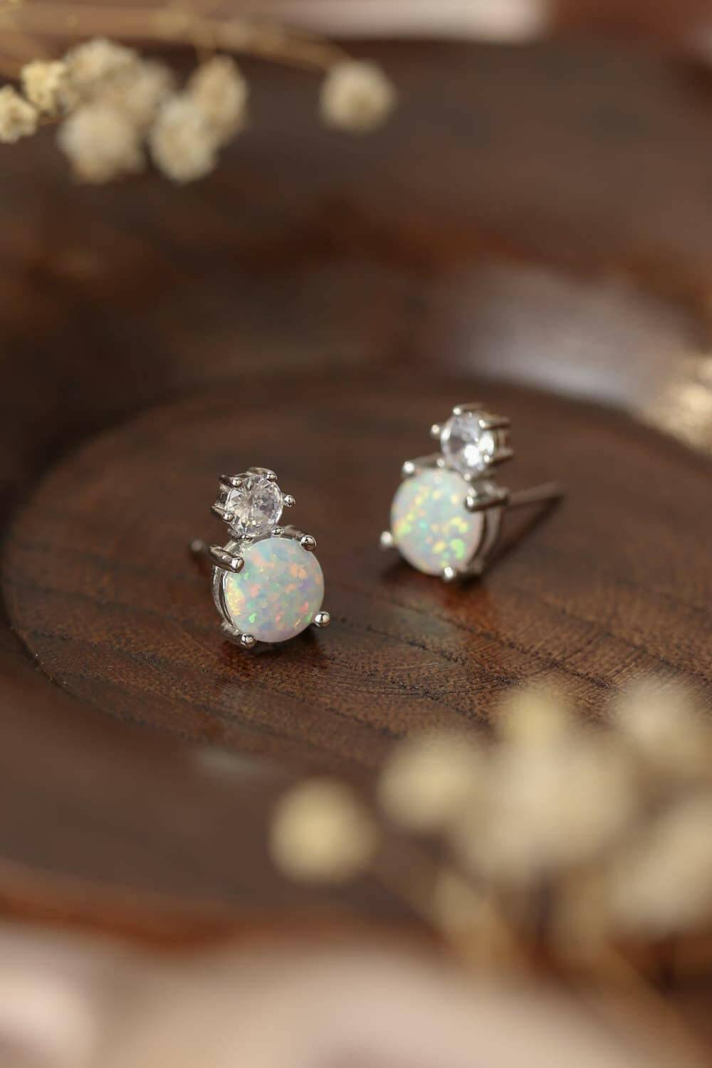 4-Prong Opal Stud Earrings.