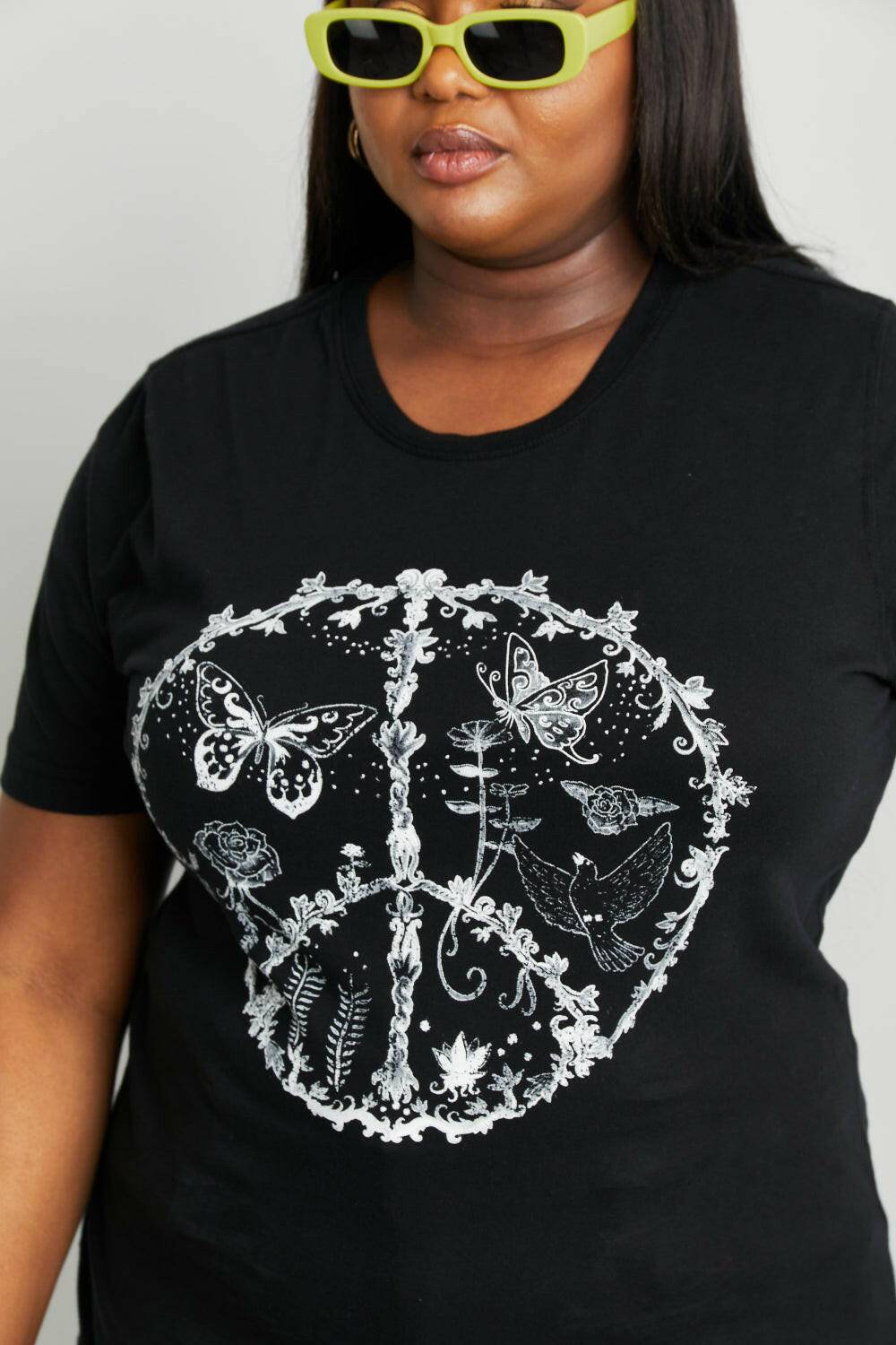 mineB Full Size Butterfly Graphic Tee Shirt.