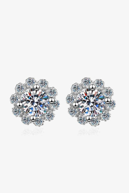 Moissanite Floral-Shaped Stud Earrings - Carri's Cache